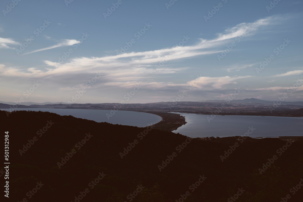 Tombolo della Giannella nella laguna di Orbetello sulla penisola dell