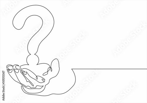 Continuous one single line drawing Hand holding question mark icon vector illustration concept