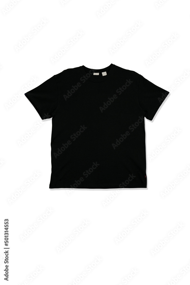 Black plain short sleeve cotton T-Shirt template isolated on a white background Black plain short sleeve cotton T-Shirt template isolated on a white background