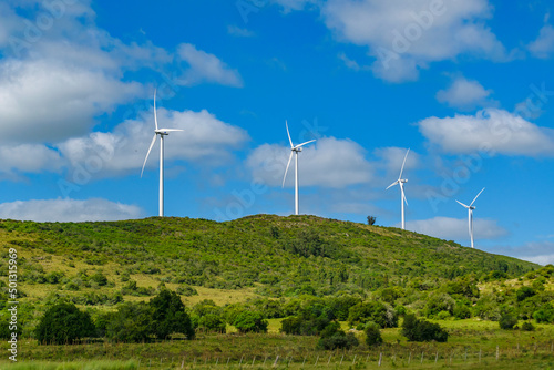 Windmillls at Countryside Landscape, Uruguay photo