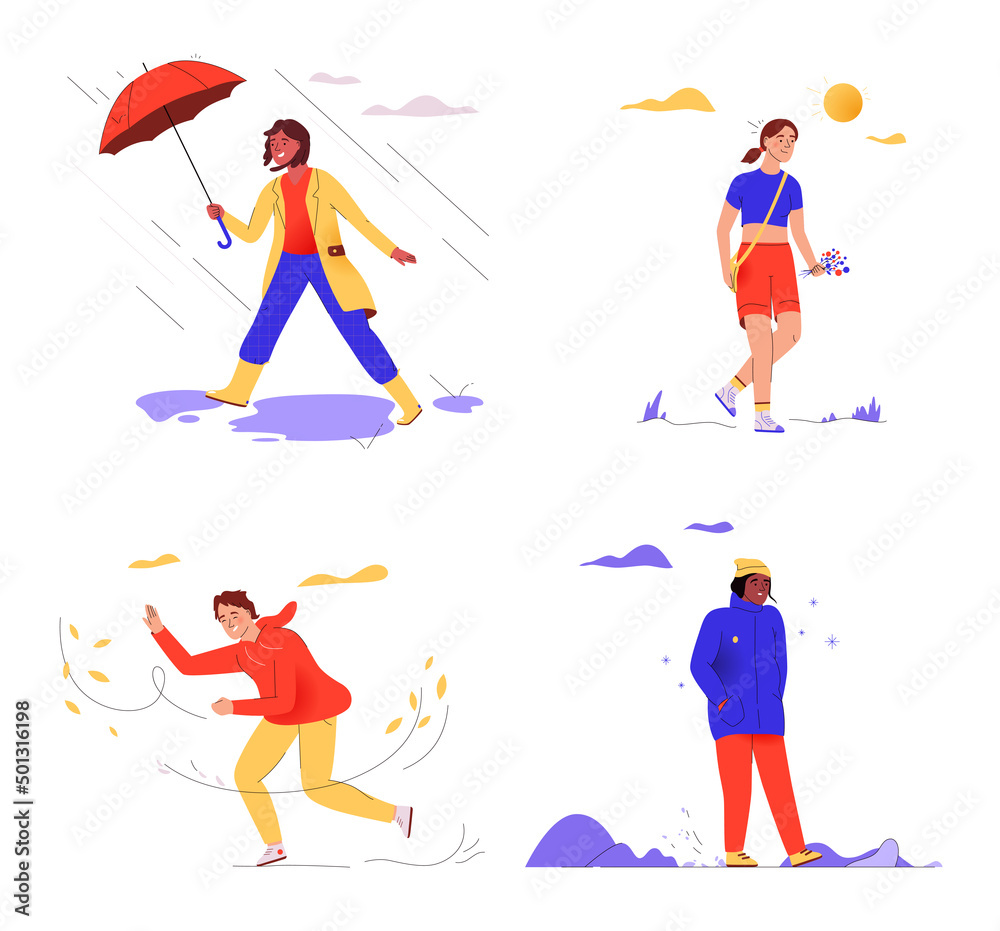 Vector illustration. Climate change concept. Character design, vector flat illustration
