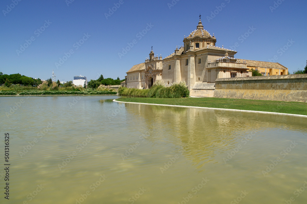 Sevilla (Spain). Lake next to the Cartuja Monastery of Seville