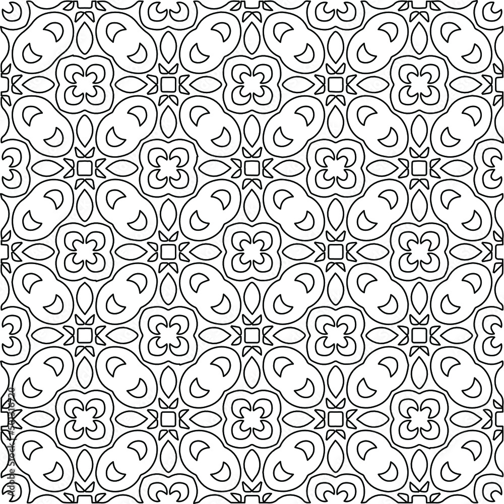 
Vector monochrome pattern, Abstract texture for fabric print, card, table cloth, furniture, banner, cover, invitation, decoration, wrapping.Repeating geometric tiles with stripe elements.Black and 
w