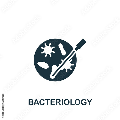 Bacteriology icon. Monochrome simple Bioengineering icon for templates, web design and infographics