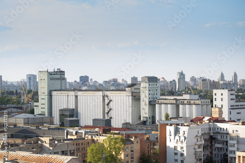 Podil, old Kyiv area. Top view