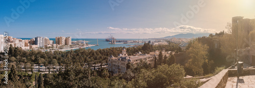 panoramic view of coast of Malaga on sunny day