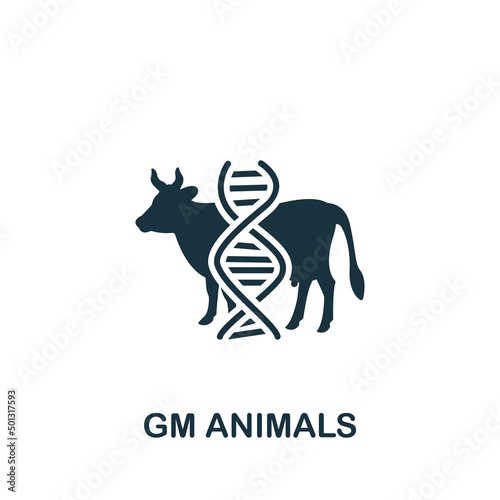 Gm Animals icon. Monochrome simple Bioengineering icon for templates, web design and infographics