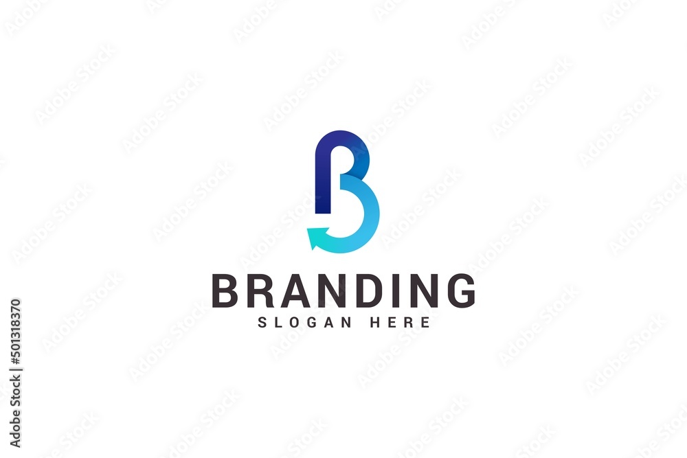 Letter B technological arrow logo Letter B technological arrow logo