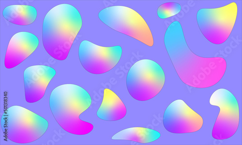 Holographic colorful background. Abstract bubbles