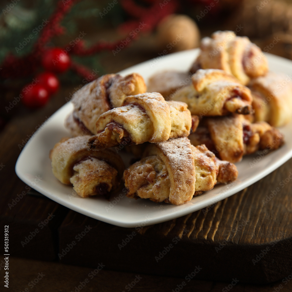 Traditional homemade jam cookies with nuts Traditional homemade jam cookies with nuts