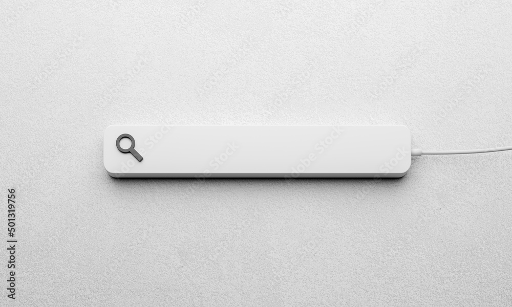 Minimal style search bar user interface with empty space for fill in text on white background. Internet template and form computer graphic concept. 3D illustration rendering Minimal style search bar user interface with empty space for fill in text on white background. Internet template and form computer graphic concept. 3D illustration rendering