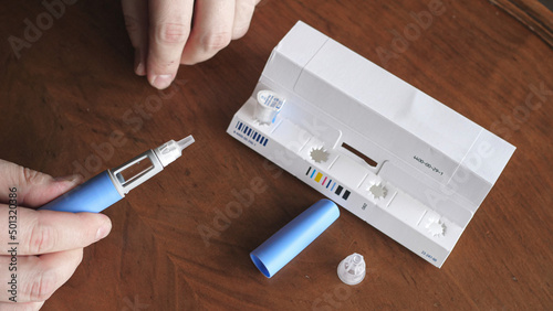 obese fat man preparing Semaglutide Ozempic injection control blood sugar levels