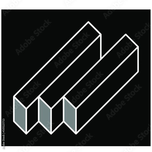 Vector image of an optical illusion of three rectangles