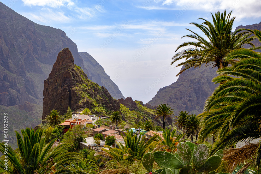 Dorf Masca in der Masca Schlucht im Teno Gebirge auf Teneriffa