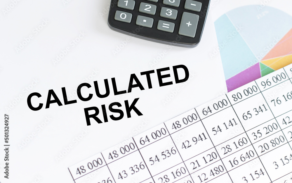Business concept. Notebook with text Calculated risk Business concept. Notebook with text Calculated risk
