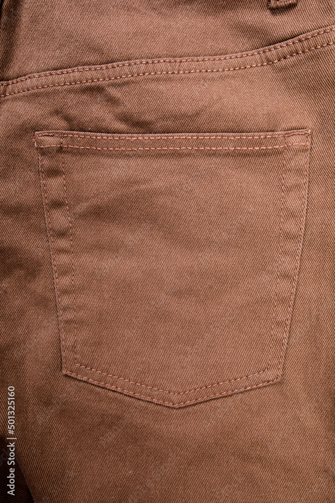 brown trousers close up view- Image