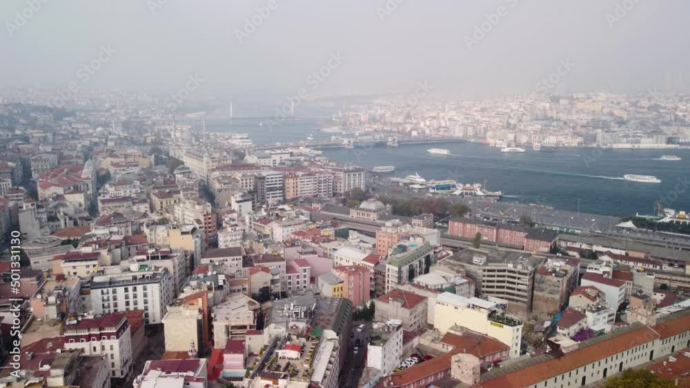 Awesome aerial view of the Golden Horn in Istanbul, Turkey Awesome aerial view of the Golden Horn in Istanbul, Turkey