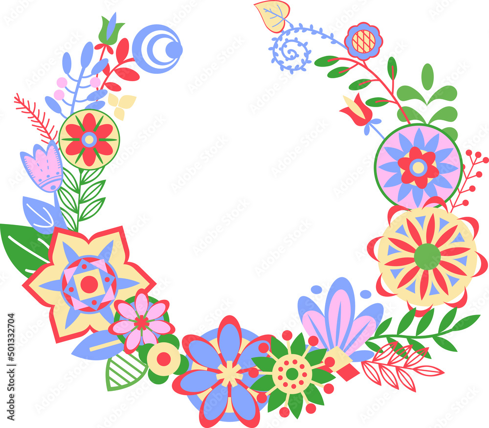 sophisticated wreath-frame of fantasy flowers and leaves in pastel colors. Chic frame for menus, invitations, advertising, creativity, textiles, design. sophisticated wreath-frame of fantasy flowers and leaves in pastel colors. Chic frame for menus, invitations, advertising, creativity, textiles, design.