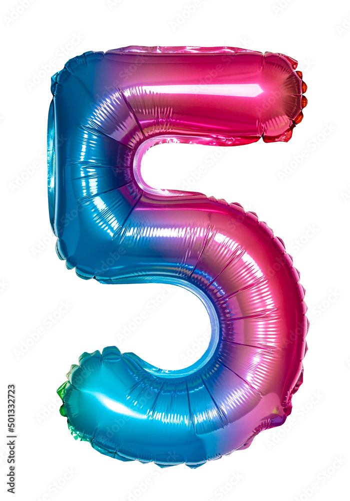 number five iridescent balloon number five iridescent balloon