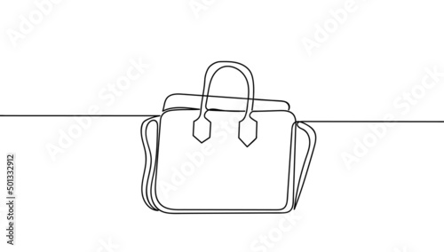 Shopping bag one continuous line drawing