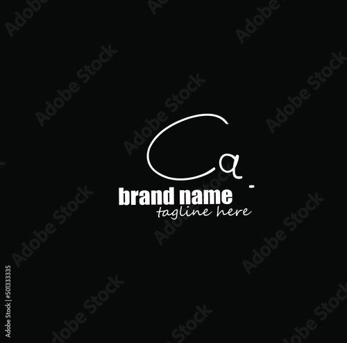 Ca Initial Handwriting Logo Vector