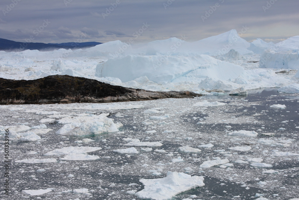 Impressive iceberg scenery at Ilulissat Fjord (horizontal), Ilulissat, Greenland