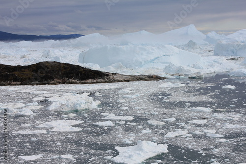 Impressive iceberg scenery at Ilulissat Fjord  horizontal   Ilulissat  Greenland