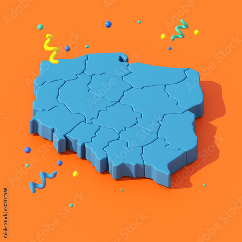 Plakat w ramie Mapa Polski 3d 01