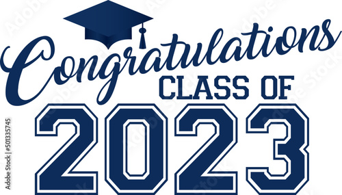 Congratulations Class of 2023 Blue Creative Graphic