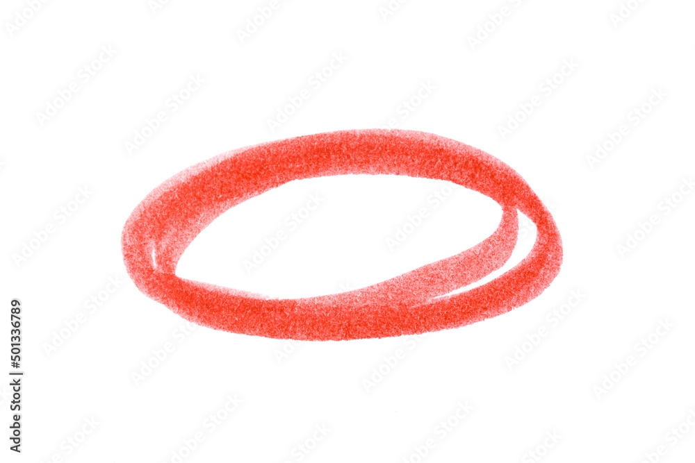 Naklejka premium red highlighter circle on white background - Image