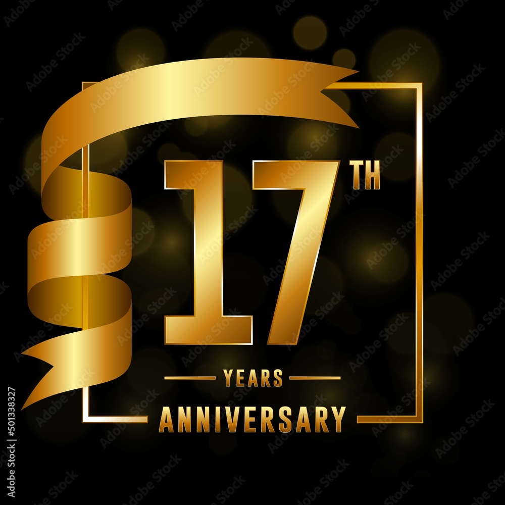 17th Anniversary logotype. Anniversary celebration template design with ...