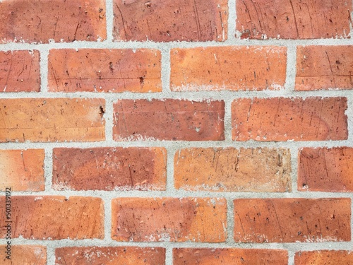 construction background or backdrop brick wall on natural light background
