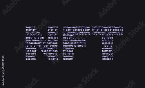 Vector illustration. NFT background. The concept of digital technology. Crypto art. 3d nft icon from binary code
