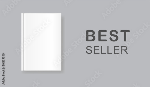 Book bestseller mock up. Bookstore showcase. Advertisement for book store. Vector illustration.	