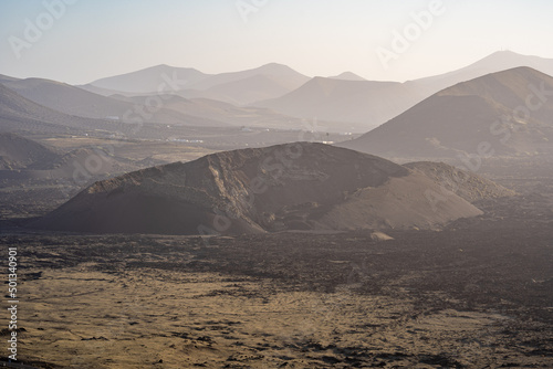 The Volcanic Landscape in the Timanfaya National Park on Lanzarote