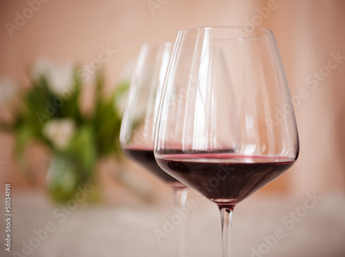 Two Glasses of Bordeaux Wine photo