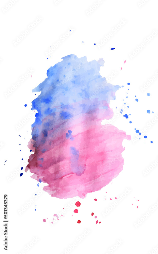 Soft watercolor abstract isolated splash stain