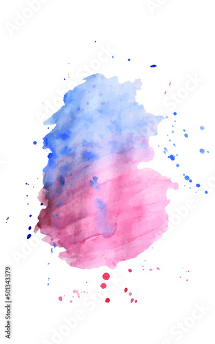 Soft watercolor abstract isolated splash stain