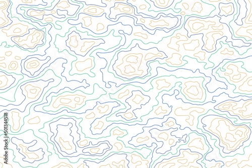 Topographic contour lines map pattern Abstract colorful design Free vector
