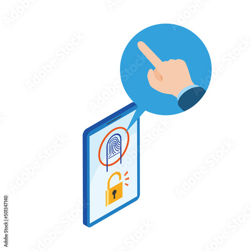 指紋認証スマートフォンのイメージ