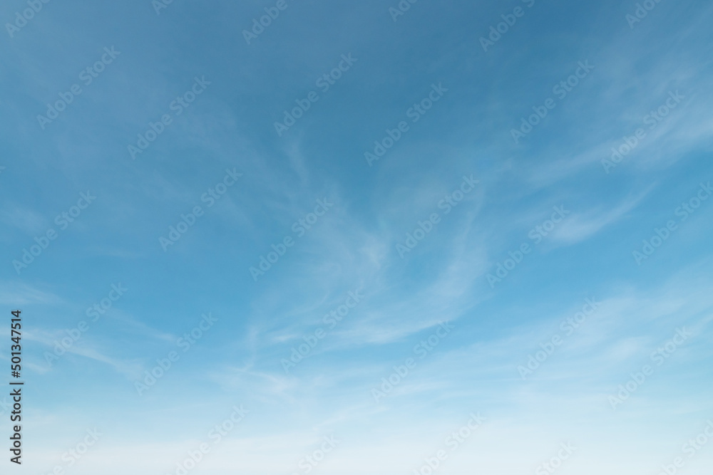 Summer blue sky cloud gradient light white background. Beauty clear cloudy in sunshine calm bright winter air bacground. Gloomy vivid cyan landscape in environment day horizon skyline view spring wind