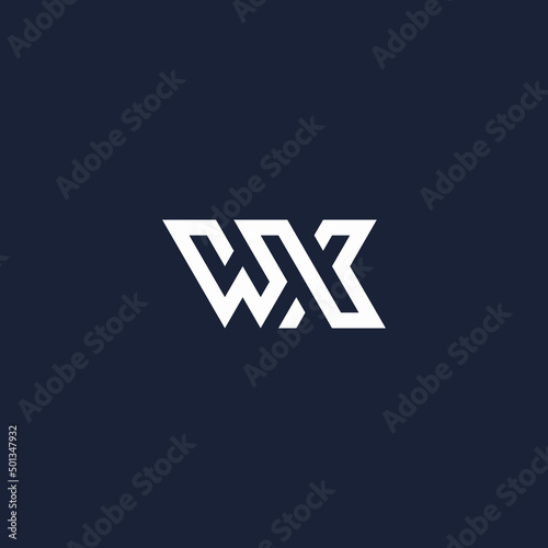 initial letter W X line logo
