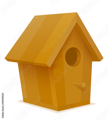birdhouse for birds made of wood vector illustration © kontur-vid