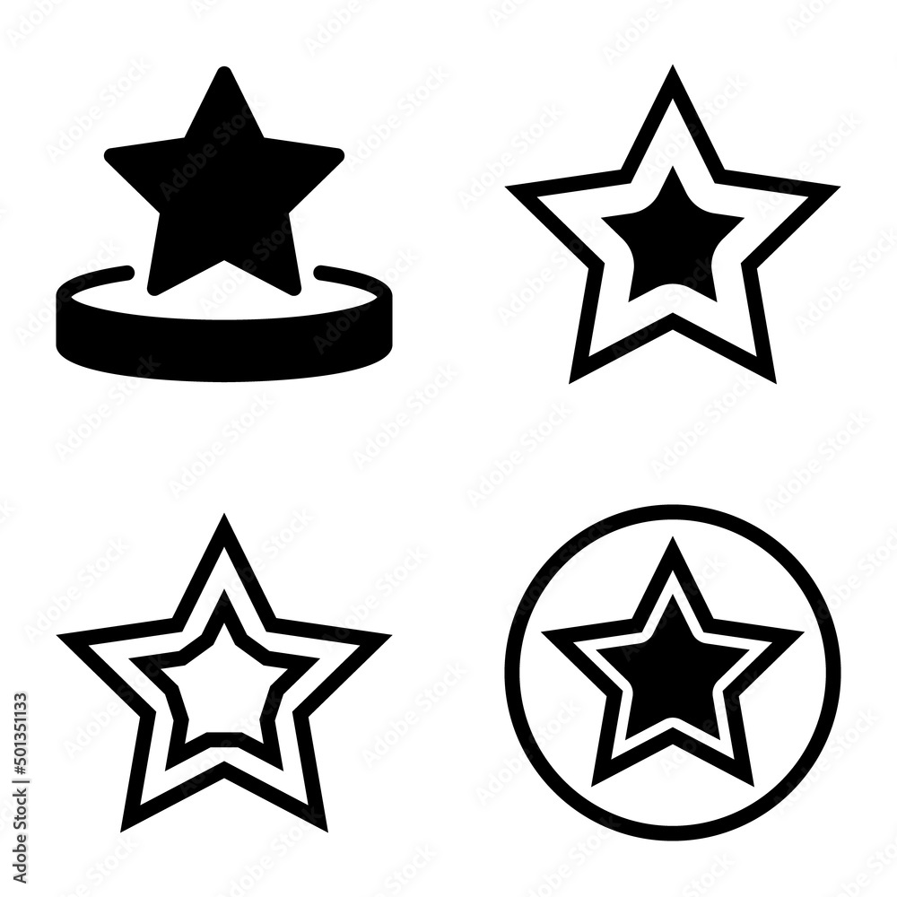 Stars Flat Icon Set Isolated On White Background Stars Flat Icon Set Isolated On White Background