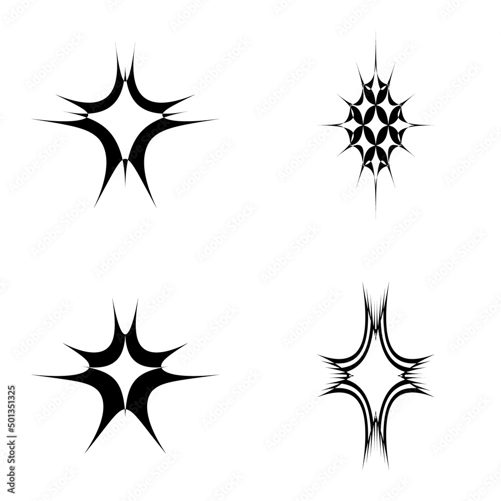 Starburst Flat Icon Set Isolated On White Background Starburst Flat Icon Set Isolated On White Background