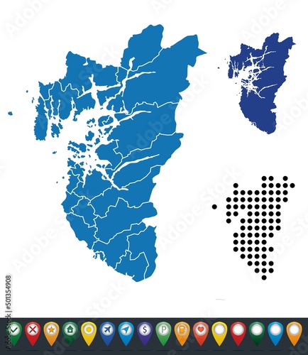 Set maps of Rogaland province photo