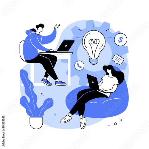 Startup hub abstract concept vector illustration.