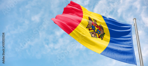 Flag of Moldova The national flag of the Republic of Moldova (Romanian: Drapelul Moldovei) is a vertical triband of blue, yellow, and red,  photo