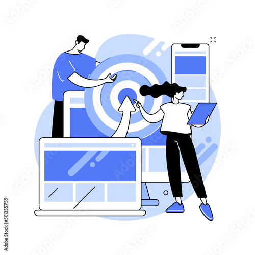 Multi device targeting abstract concept vector illustration.