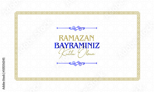 Ramazan Bayramınız Kutlu Olsun "Feast of Ramadan Eid Mubarak" text on a nice background